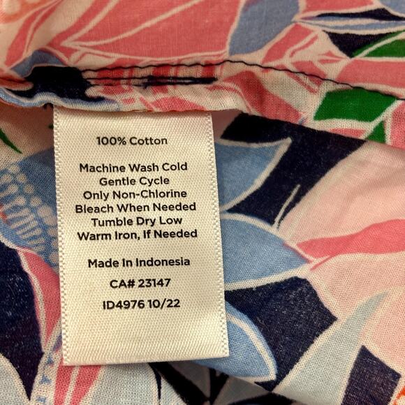 Talbots Size 1X 100% Cotton Button Front Shirt - Marvelous Floralp - Picture 5 of 6